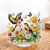 (US Local)Acrylic Flower Bird DIY 5D DIY Diamond Art Tabletop Desktop Ornaments Kit