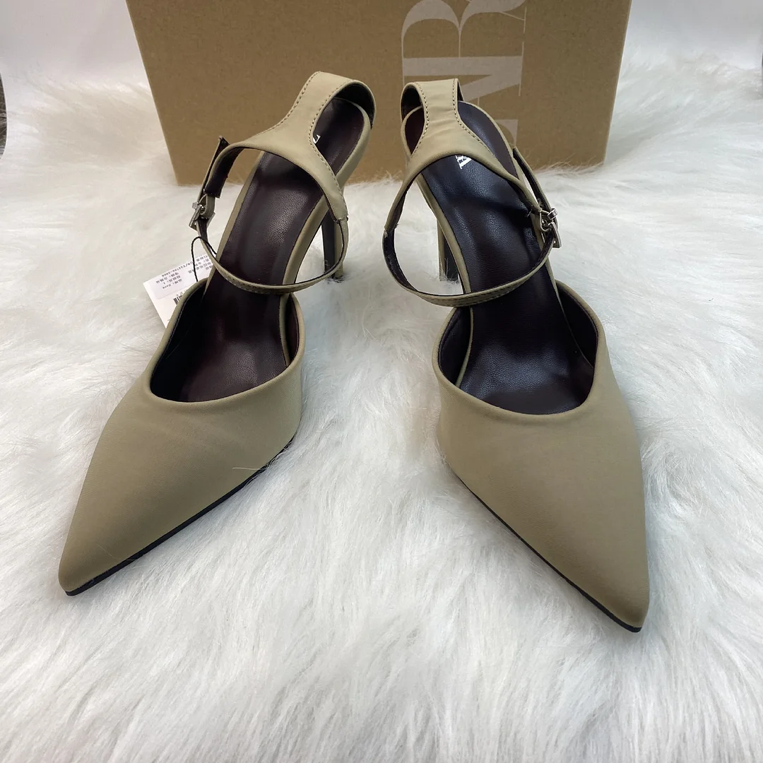 Breakj Breakj Spring New Women's Shoes Red Velvet Head Light-High Muller Shoes Buckle Fine Women's Shoes