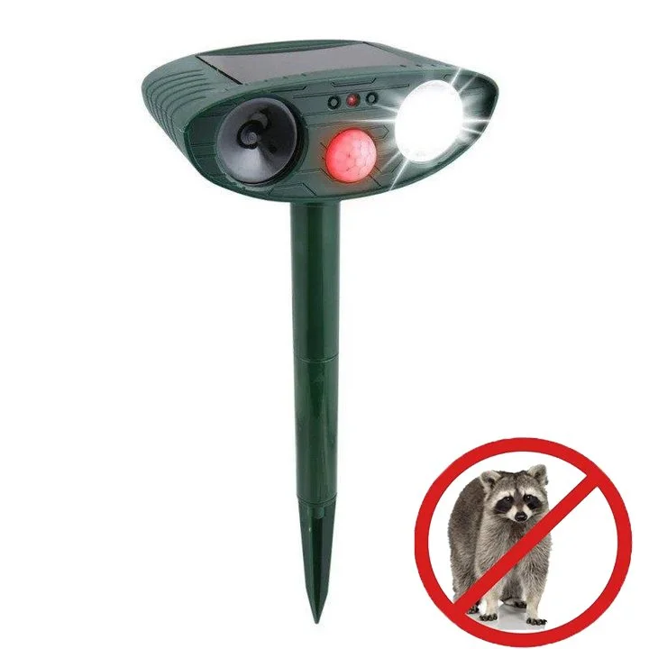 Ultrasonic Raccoon Repeller - Solar Powered - Get Rid of Raccoon in 48 Hours