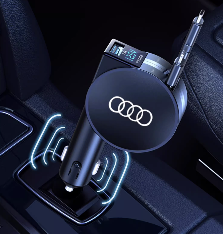 Multifunctional retractable car charger