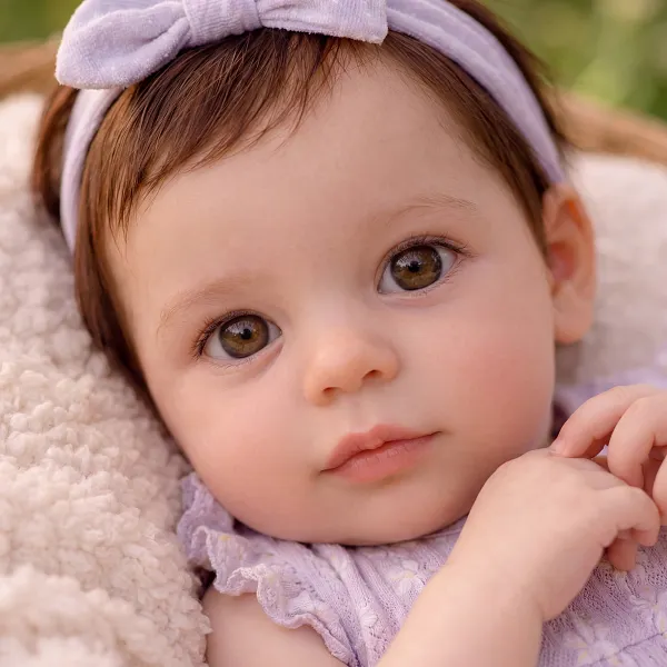 17" Heartbeat & Breath Reborn Baby Farrah — Purple Outfit