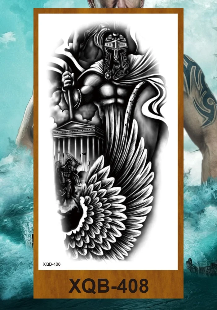 Temporary Tattoo Sticker Man Woman Arm Body Art Fake Tatoo Buddha Bodhisattva Believer Religion Valkyrie Female Warrior Goddess