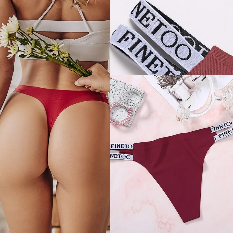 Woman Thongs Underwear Seamless Women's Panties Sexy Female Low-Rise Lingerie T-back G-string Intimate Ice Silk Thongs For Girl