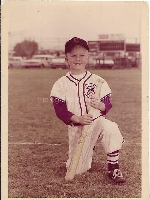 Baseball Boy FOUND Photo Poster painting ColorOriginal Portrait VINTAGE 04 26 L
