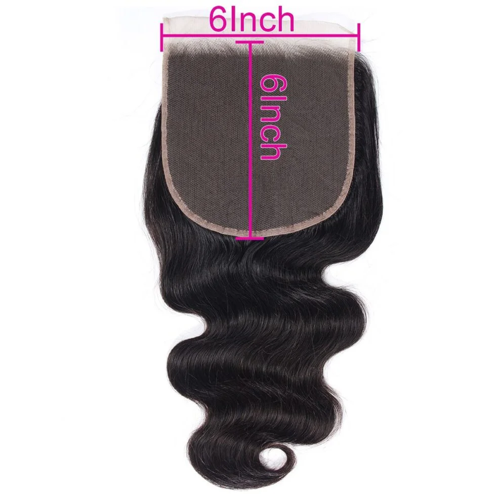 Body Wave HD Lace 6X6/7X7 Closure Human hair With Baby Hair Pre Plucked Natural Color