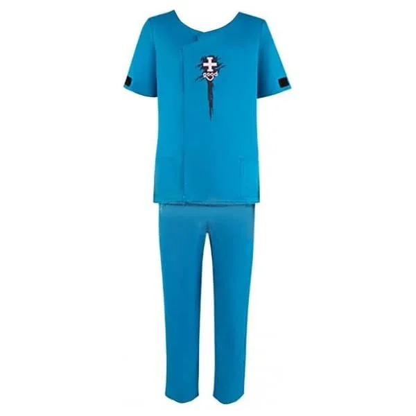 Guilty Gear Faust Cosplay Costume Blue Uniform Full Set for Men Blue Large