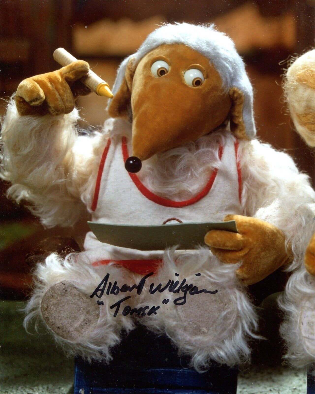 Actor Albert Wilkinson signed THE WOMBLES as Tomsk 8x10 Photo Poster painting - UACC DEALER