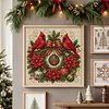 Christmas Cardinal Wreath Full 11CT 3 Strand Stamped Cross Stitch Kit 45x45cm tapestrymarket