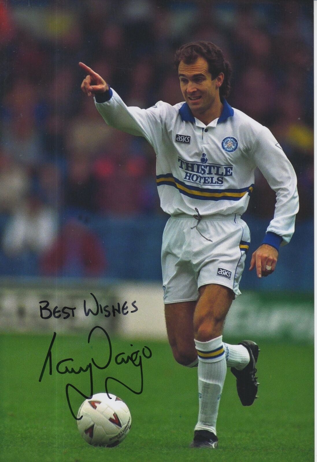 Tony Dorigo Hand Signed Leeds United 12x8 Photo Poster painting.