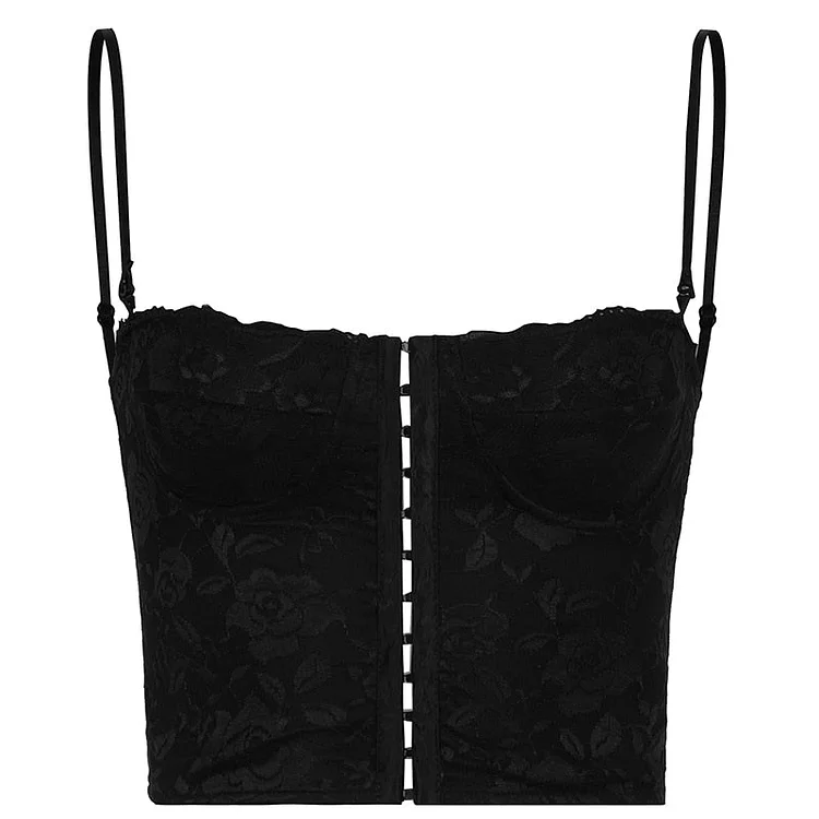 Rapcopter y2k Pin Up Corset Top Lace Frill Vintage Strap Crop Top Backless Party Lace Up Mini Vest Sexy Beach Slim Camis Women