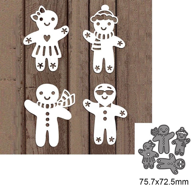 4Pcs Cute Little Paper People Metal Cutting Dies For DIY Scrapbook Cutting Die Paper Cards Embossed Decorative Craft Die Cut New
