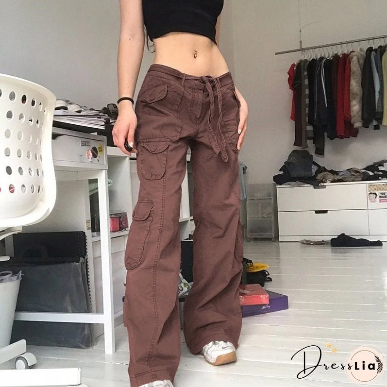 Dark Retro Gothic Women's Pants Contrast Color Striped Mesh Splicing Woven Pants Fashion Streetwear Workwear Wide Leg Pants