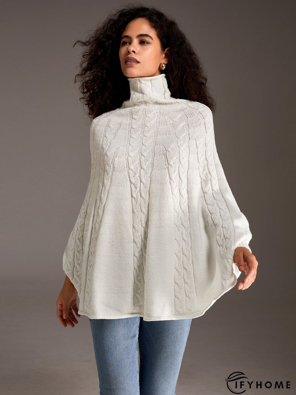 Long Sleeve High Neck Loosen Solid Daily Sweater | IFYHOME