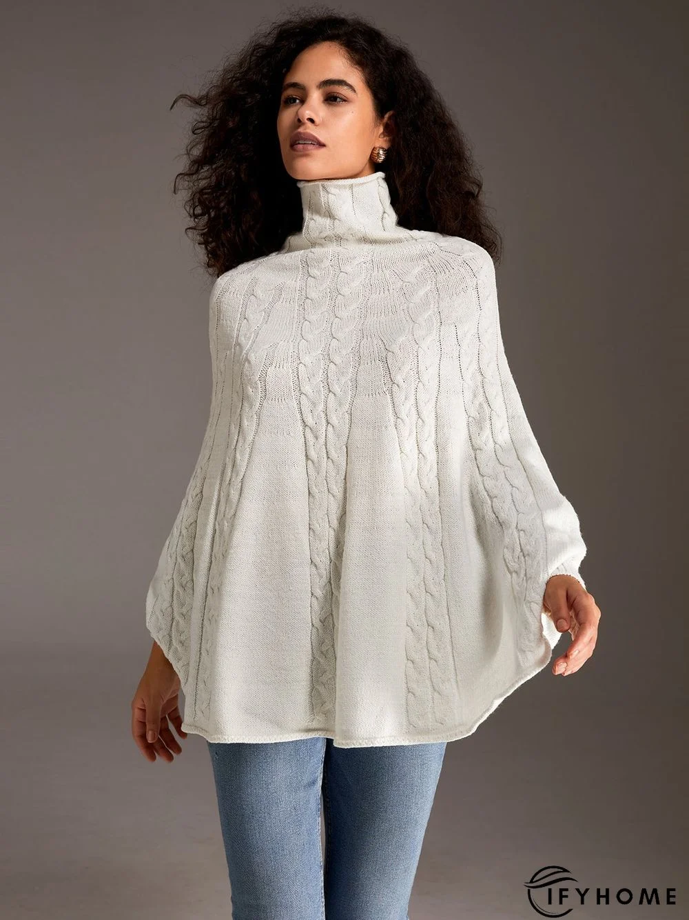 Long Sleeve High Neck Loosen Solid Daily Sweater | IFYHOME
