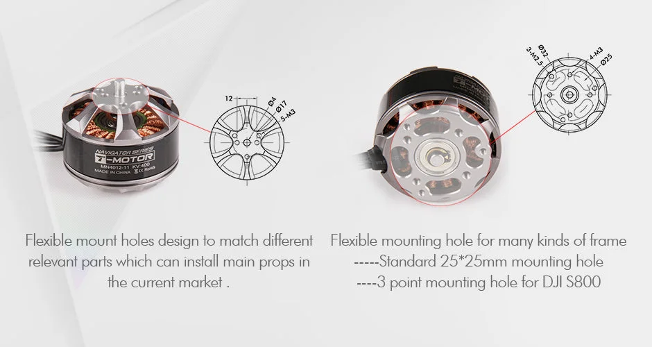 【9個セット】ドローンT-MOTOR MN4014 KV330 モーター T-motor High Performance MN4014 KV330 KV400 Outrunner