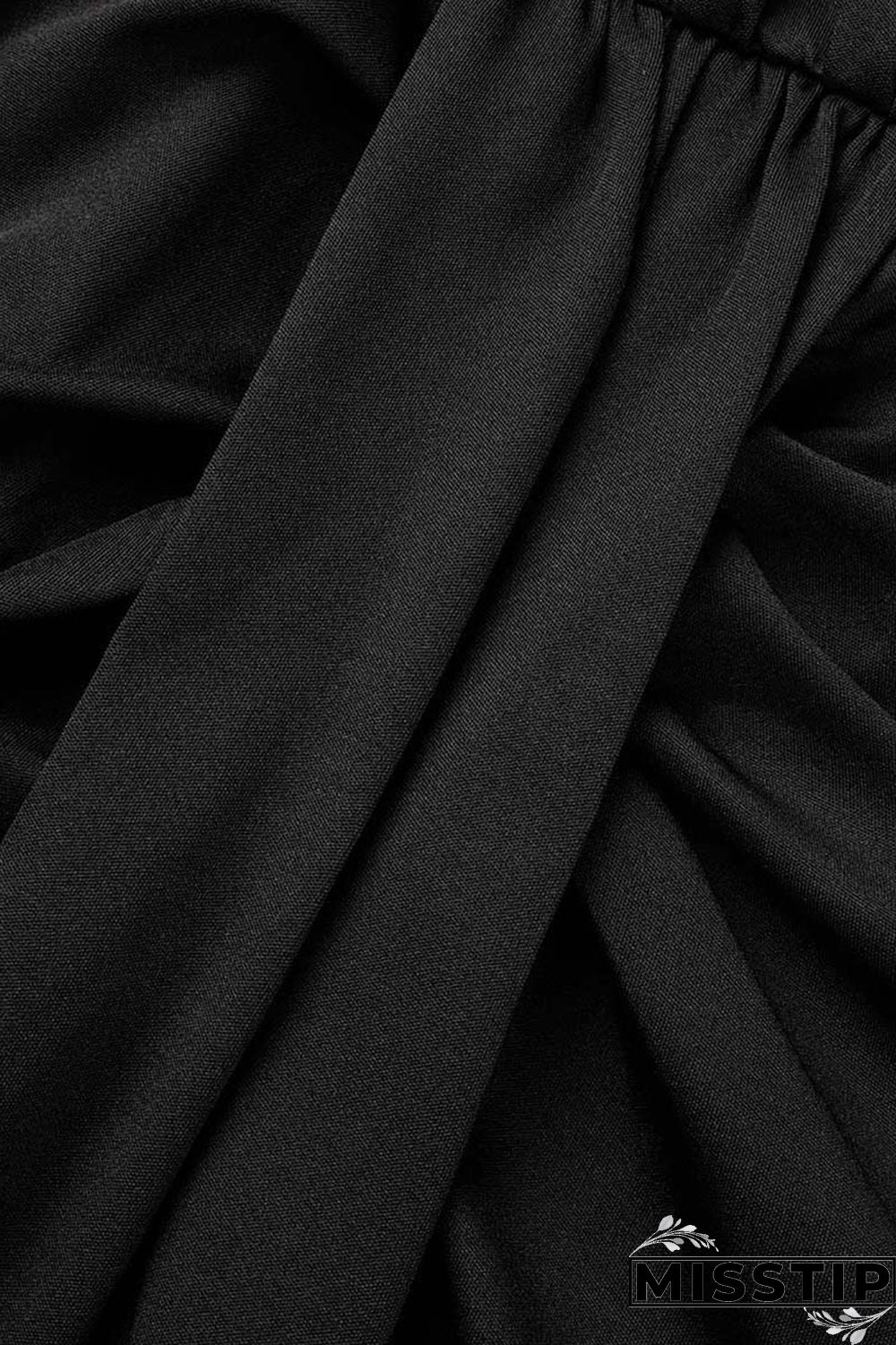 Black Casual Solid Hollowed Out Patchwork V Neck Short Sleeve Dress