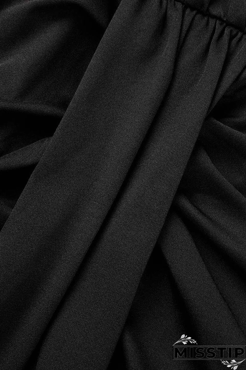 Black Casual Solid Hollowed Out Patchwork V Neck Short Sleeve Dress