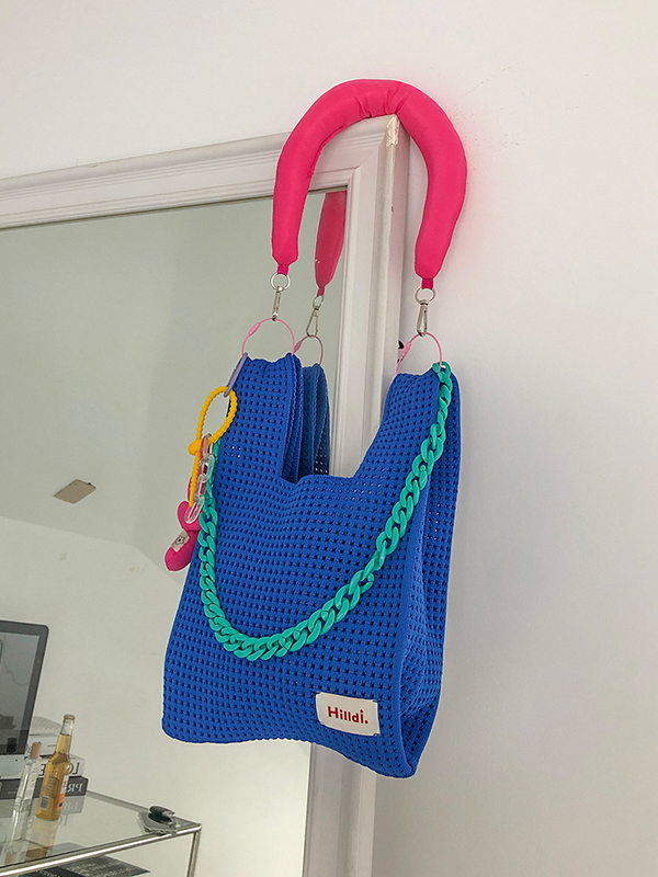 Chains Hollow Woven Shoulder Bags Handbags ROYAL BLUE-One_size