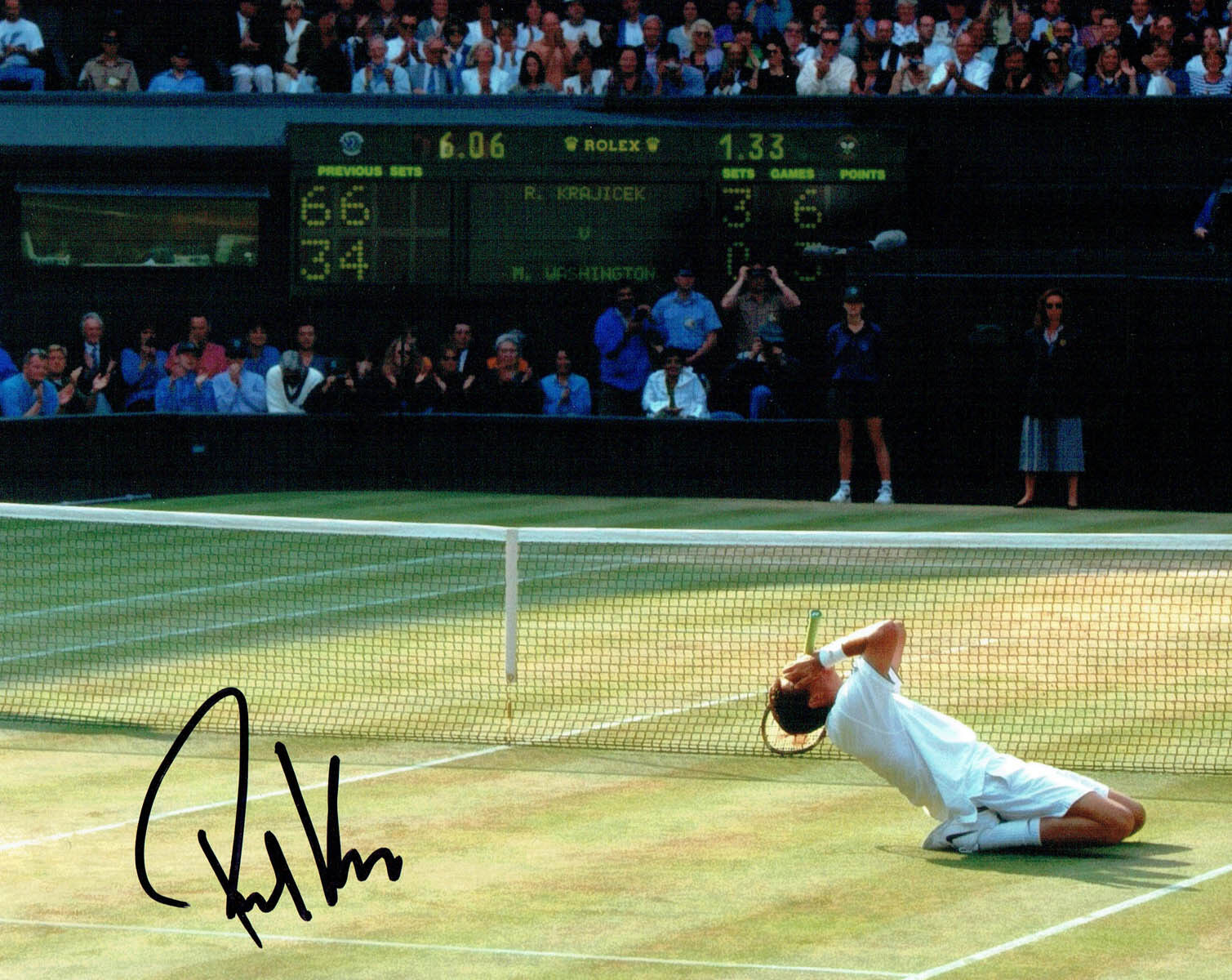 Richard KRAJICEK Signed 10x8 Autograph Photo Poster painting AFTAL COA Wimbledon Tennis player