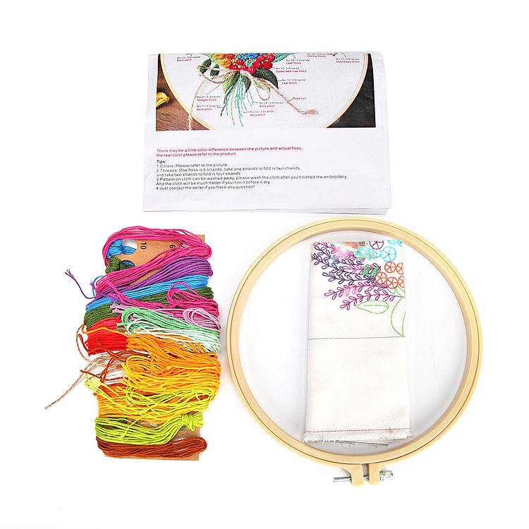 CRAFT 7 inch DIY Plants Embroidery Handwork Craft Cross Stitch Kit Needlework 9FR 
