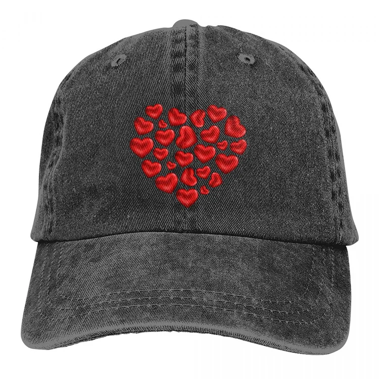 Pure Color Dad Hats Just A Heart Womens Hat Sun Visor Baseball Caps Heart Peaked Cap