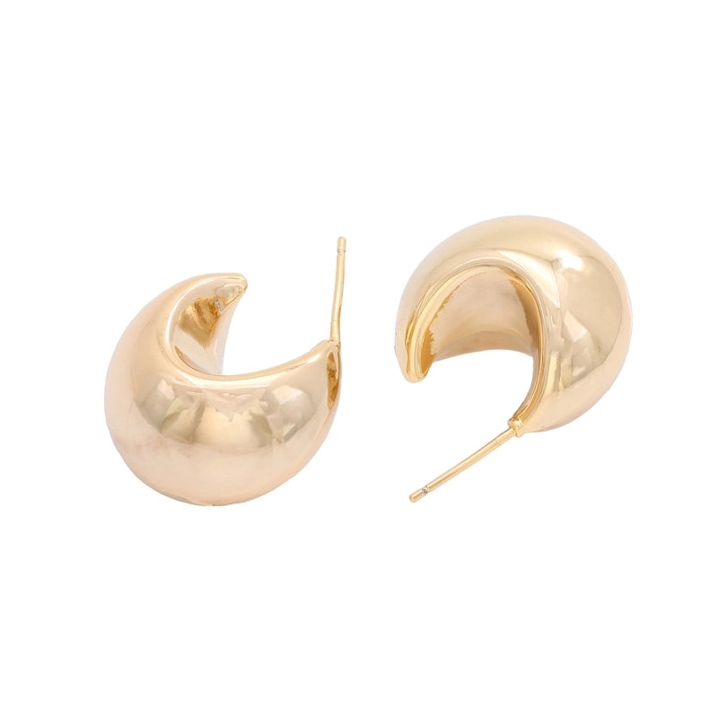 1 Pair Minimalist Geometric Brass Ear Studs