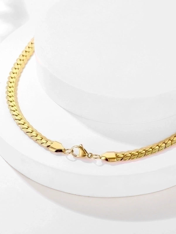 Hip-hop Punk Solid Color Stainless Steel Plating 18k Gold Plated Necklace