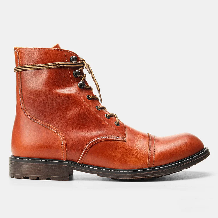 Cross-border Martin Boots Men's Head Layer Leather Spring And Autumn New Tooling High Men's Boots