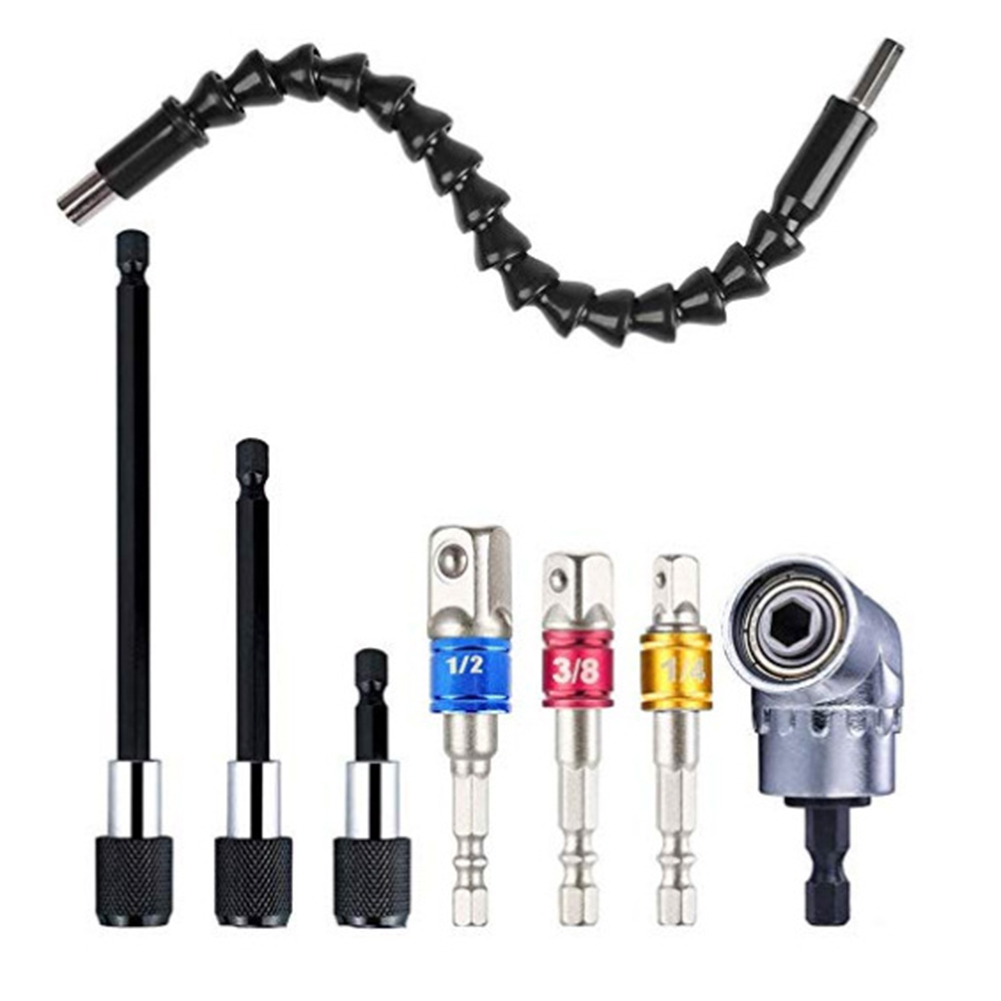 

8pcs/set 105 Degree Angle Extension Screw Driver Bits Socket Holder Adapter, 501 Original