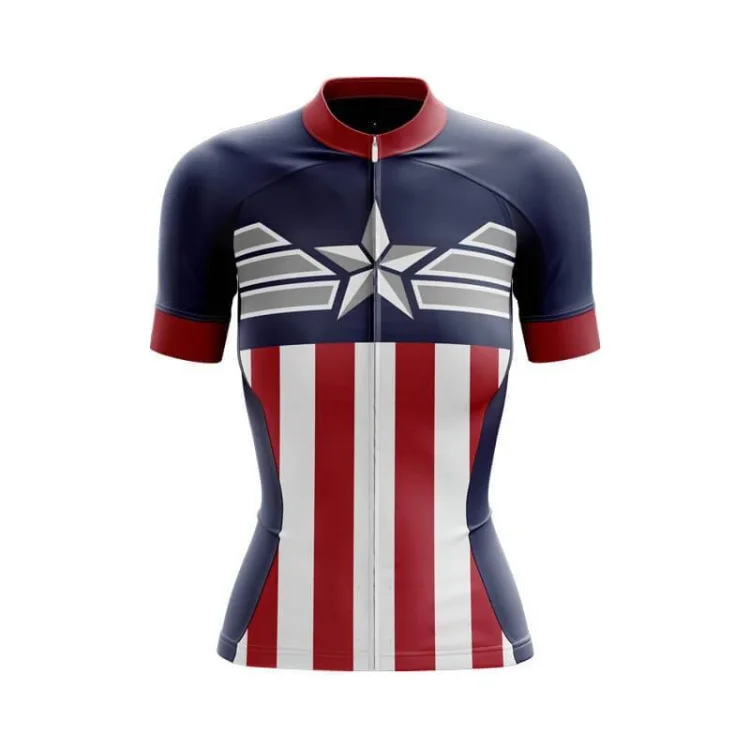 America Women's Short Sleeve Cycling Jersey