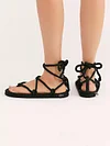 Canvas Lace-Up Flat With Sandals