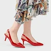 Women's 60mm Kitten Heel Slingback Red Bottom Pumps Patent Wedding Shoes