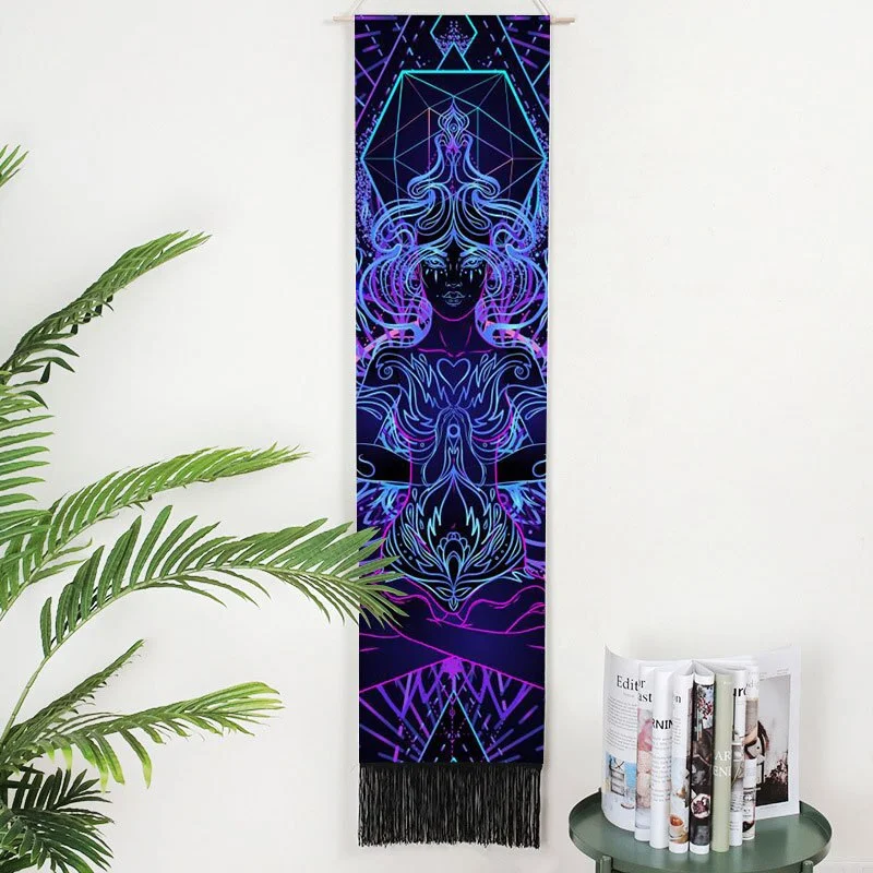 Black Tarot Card Constellation Tapestry Wall Hanging Astrology Divination Phase Tapestries Home Bedroom Office Galaxy Decor