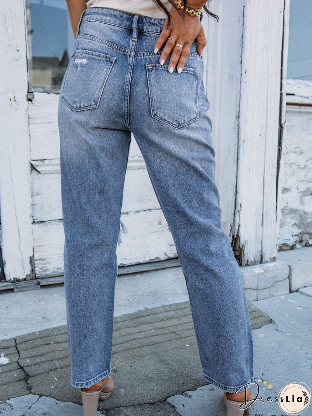 Distressed Denim Trousers