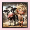 Sunshine Girl Cow-11CT Stamped Cross Stitch 40*40cm
