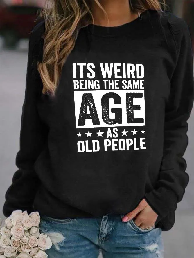 Long Sleeve Crew Neck Letter Casual Sweatshirts
