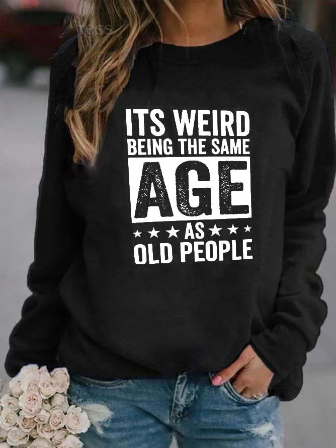 Long Sleeve Crew Neck Letter Casual Sweatshirts