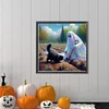 Halloween Geist und Katze - runder Bohrer Diamantmalerei - 40*40cm