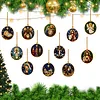 12Pcs Diamond Painting Christmas Ornaments for Adults Round Acrylic DIY
