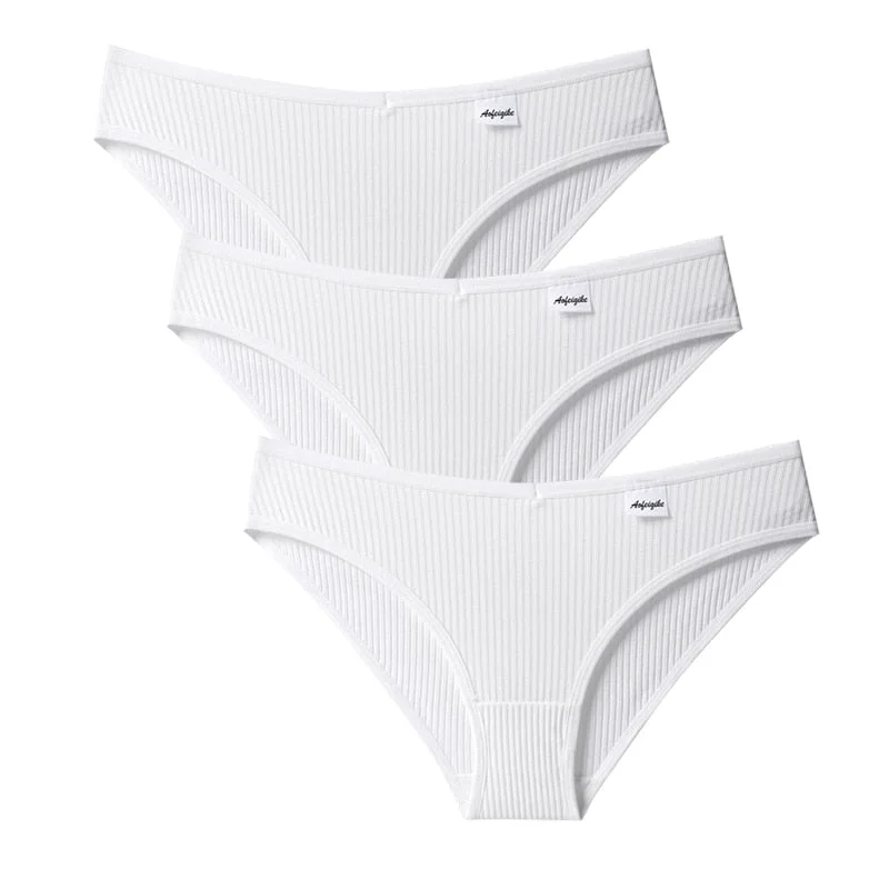 V Waist Cotton Panties Women Underpants Female Underwear Low-Rise 3PCS/Set 6 Solid Color Girl Briefs Ladies Lingerie Panties