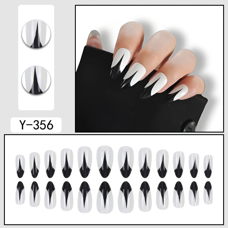 Sweet Color Block Heart Shape ABS Press-on Nails 1 Set