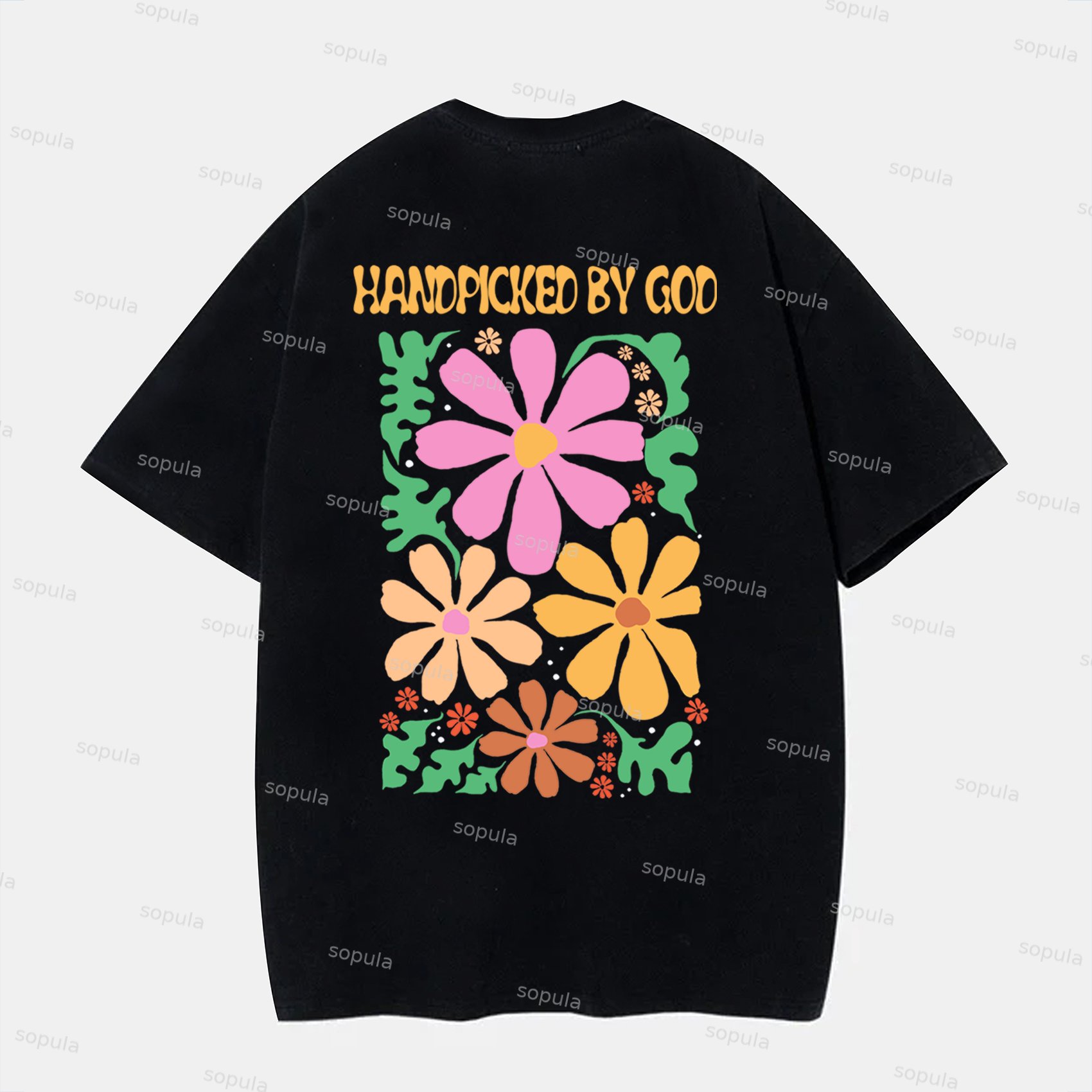 Sopula Casual Handpicked By God Graphic Cotton Short Sleeve T-Shirt - SOPULA