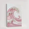 (30x40cm)DIY Pearl Painting Framed Pink Wave Handmade Pearl Material Art Kit Living Room Decor