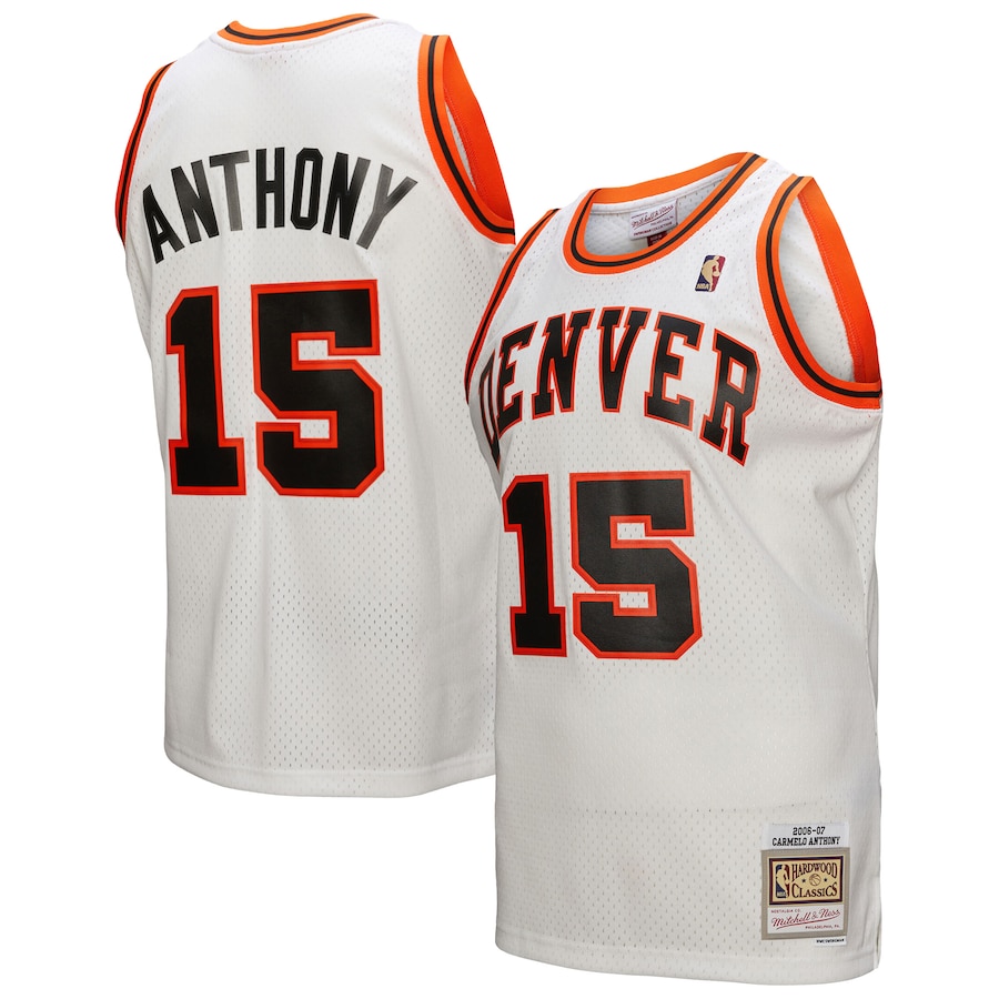 Men's Denver Nuggets Carmelo Anthony Mitchell & Ness White 2006/07 Swingman Jersey mysite