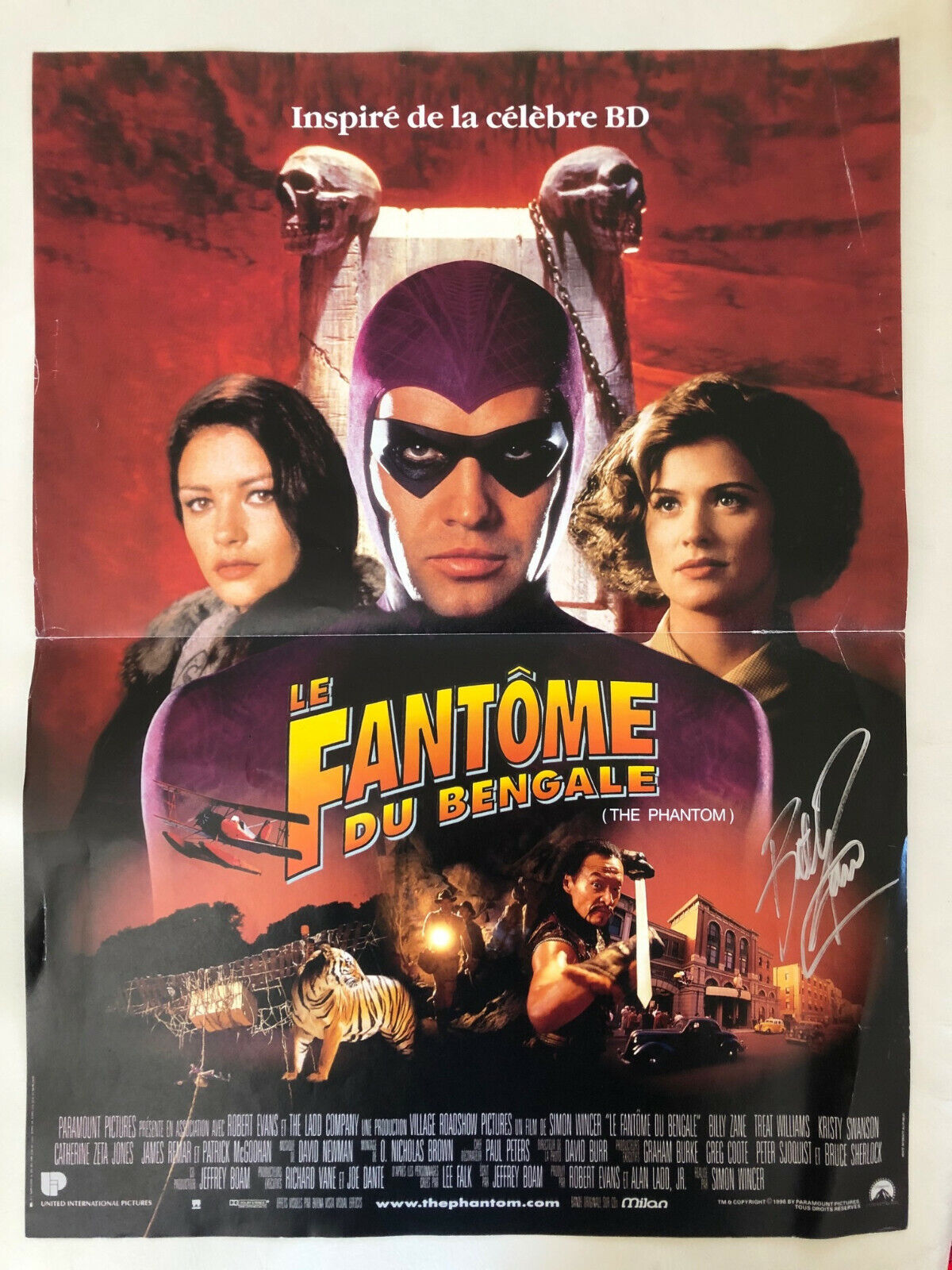 The Phantom (approx. 16X21) original French poster signed by Billy Zane B28