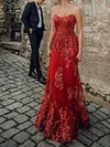 Sequined Embroidered Bandeau Evening Maxi Dress