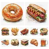 12pcs Gourmet Food-11CT Stamped Cross Stitch Set 12.5*12.5cm/4.92*4.92in tapestrymarket