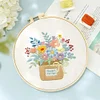 Flowers-DIY Embroidery Kit with Pattern Cotton Threads Needles Hoop 30*30cm/11.8*11.8in