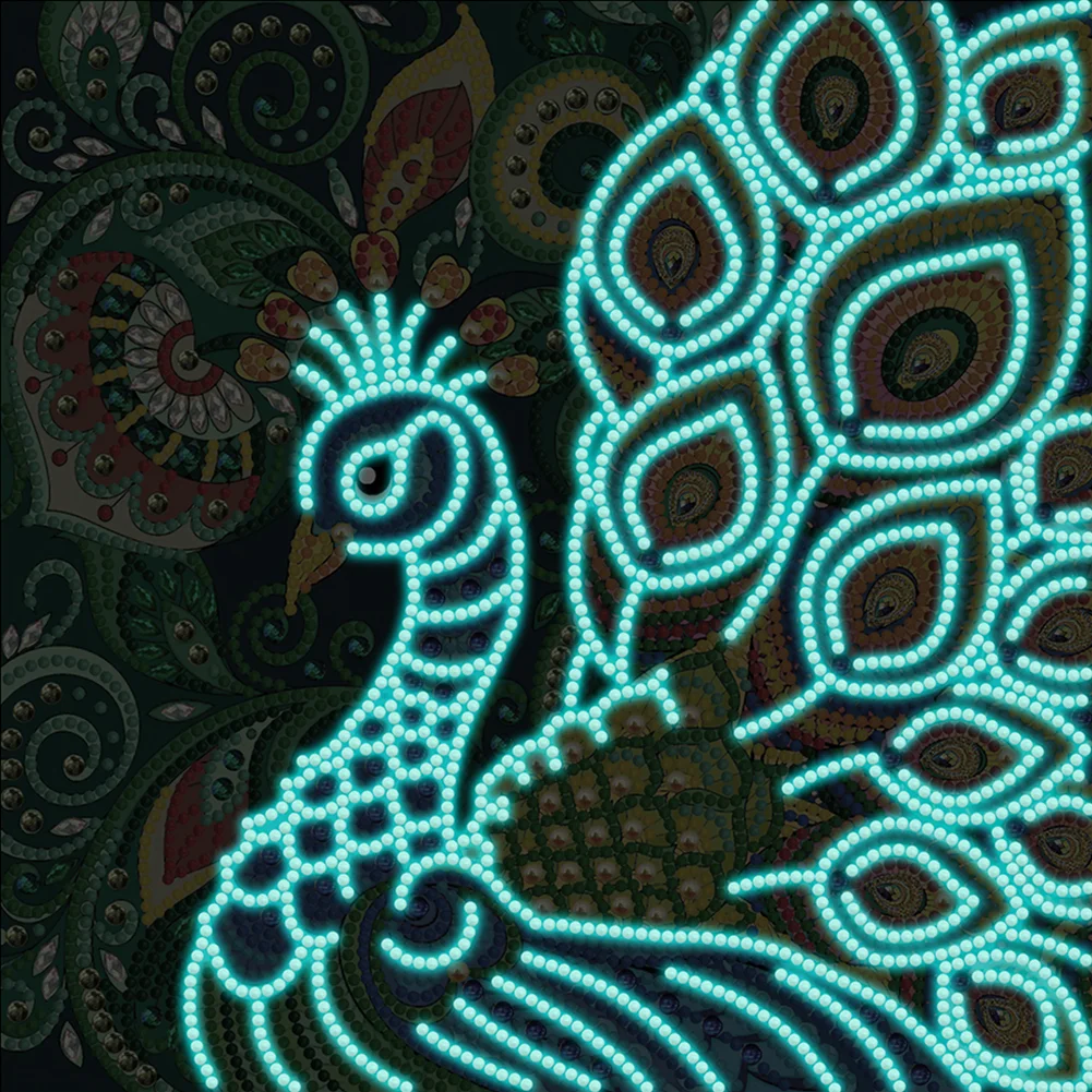 Luminous Diamond Painting - Special Shaped Drill - Peacock(30*30cm)