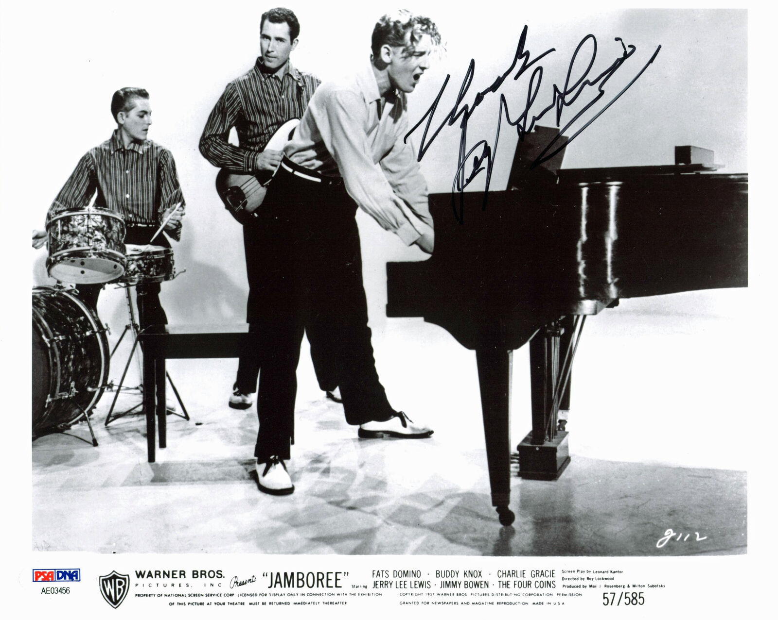 Jerry Lee Lewis Authentic Signed 8x10 B&W Jamboree Promo Photo Poster painting PSA/DNA #AE03456